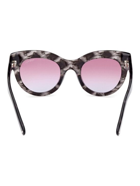 NWT Tom Ford Lucilla 51mm Gradient Cat Eye Sunglasses Black Havana / Purple Blue